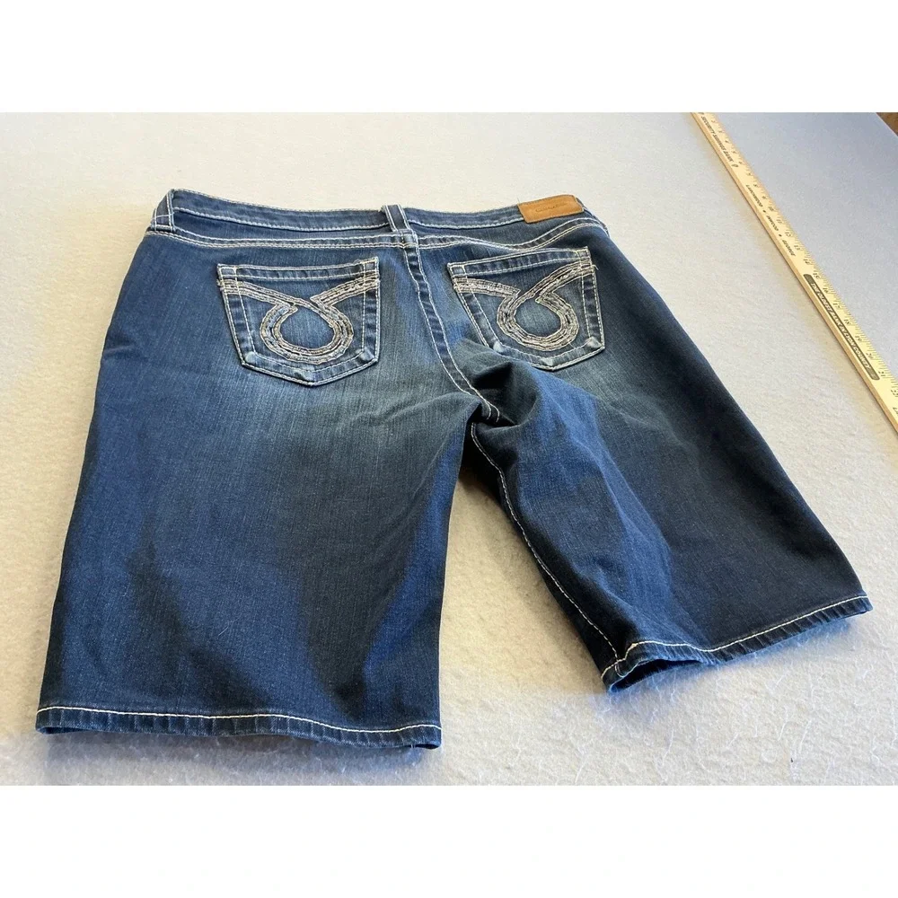 Big‎ Star Y2K Denim Shorts Contrast Stitch Embroidered Pockets Size 32 Bermuda